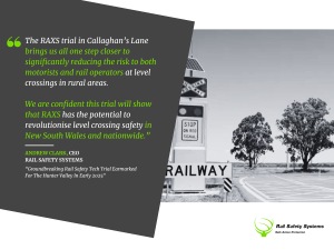 Rail Safety Systems' RAXS technology for level crossings